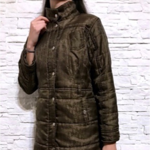 Vintage CHRISTIAN DIOR Monogram Trotter Puffer Coat Jacket Parka *RARE* - Picture 2 of 16
